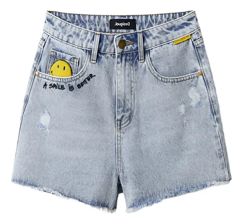 Desigual Shorts Denim Algodón Niña Talla 3/4 Smile