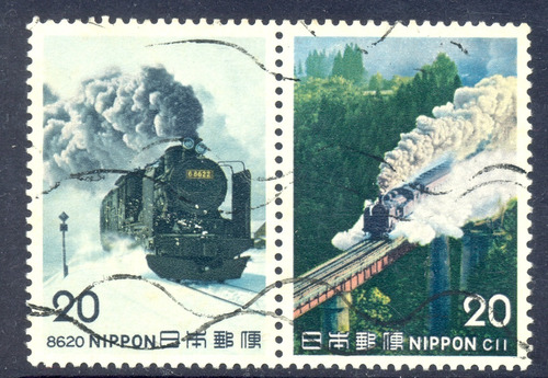 Estampillas De Trenes Ferrocarriles Japón Bosque Y Nieve