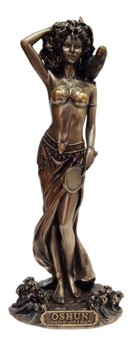 Hermosa Figura Orisha Oshun Con Baño De Bronce Santeria 