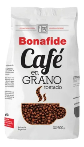 Cafe Bonafide En Grano Tostado 500g. Blanco