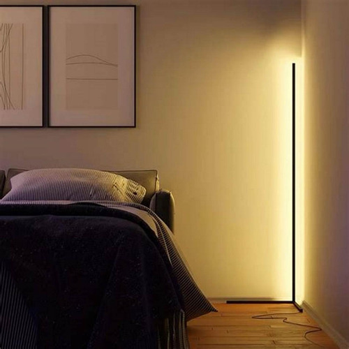 Luz Lampara Pie Esquinero Pixel Led Rgb Deco Negro