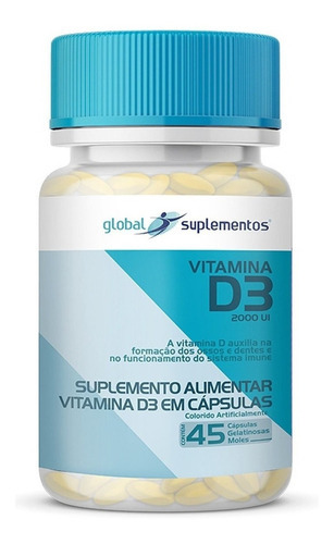 Vitamina D3 2000ui Global Suplementos 45 Cápsulas