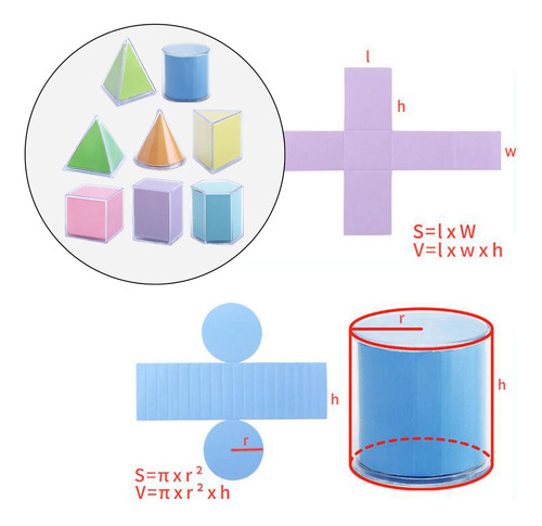 8 Piezas Transparentes 3d Formas Geométricas Montessori