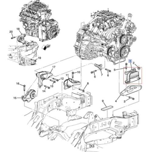 Soporte Motor Derecho Gmc Terrain 3.6l V6 2013