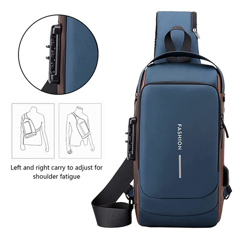 Bolsa Deportiva Antirrobo Con Carga Usb Con Cierre De Contra