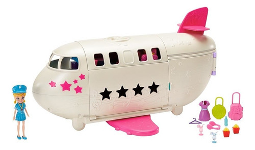 Set De Juego Polly Pocket Jet Aventuras Fabulosas Con Muñeca Multicolor