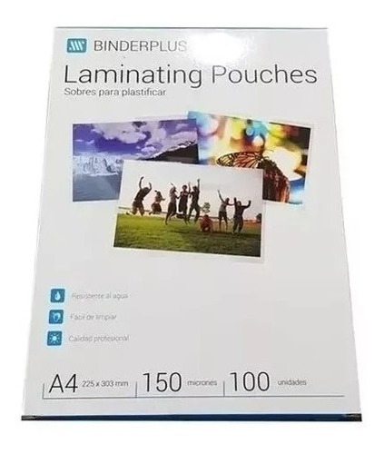 Pouch Film Plastificado Oficio (225 X 365 Mm) 150 Mc X100 Un