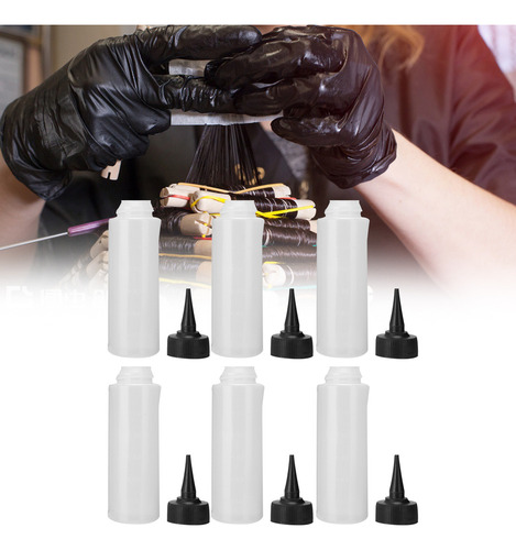 * Frasco Hair Salon Squeeze, 6 Peças, Aplicador De Shampoo