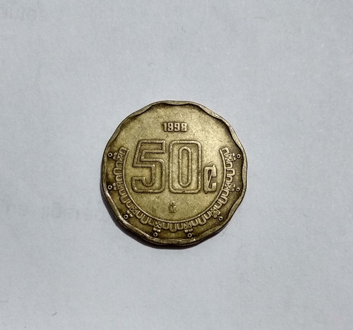Moneda 50 Centavos Mexicanos Error De Impresión 1898/1998