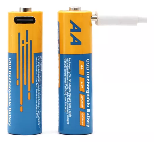 2600mWh 1.5V AA Baterias Recargables iones litio Bateria Repuesto USB  Cargador