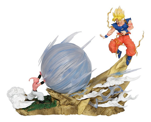 Figura Coleccionable Goku Vs Majin Buu Genkidama Led 20cm