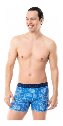 Pack X4 Boxer Hombre Algodón Estampado Tatuajes Dufour 11781