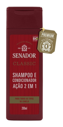Shampoo 2 Em 1 Senador Classic 200ml