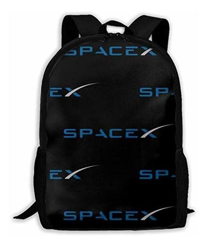 High-capacity Unisex Adult Backpack Spacex Bookbag Travel Ba