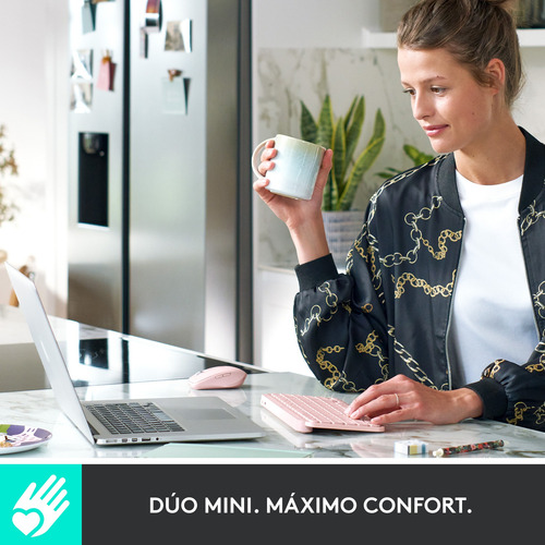 Kit Logitech Teclado Mx Keys Mini + Mx Anywhere 3s Rosado