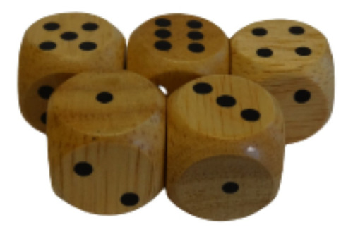 Imagen 6 de 10 de Juego Dados Generala Madera Natural 100u. Tailandia Original
