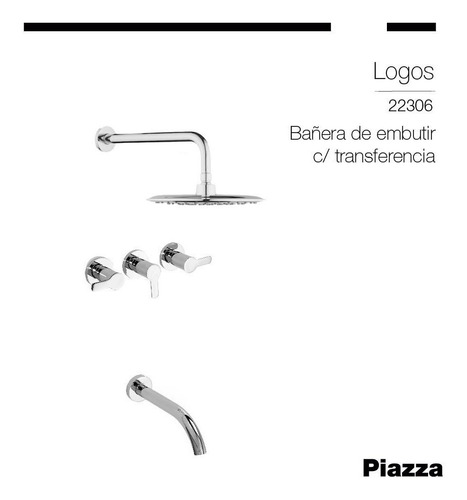 Imagen 4 de 8 de Set Ducha De Embutir C/transf + Grif Lavatorio Mesada Piazza