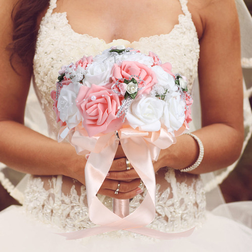 Ramo De Boda De Simulación Artificial Para Novia Con Flores