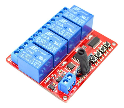 Imagen 7 de 8 de Interruptor De Telemando Con Módulo Receptor 12v 4-canal