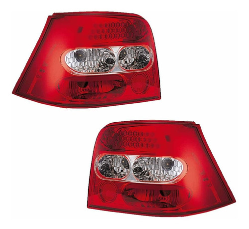 Lanterna Led Esportiva Vw Golf 4 1999 A 2007 Vermelha O Par