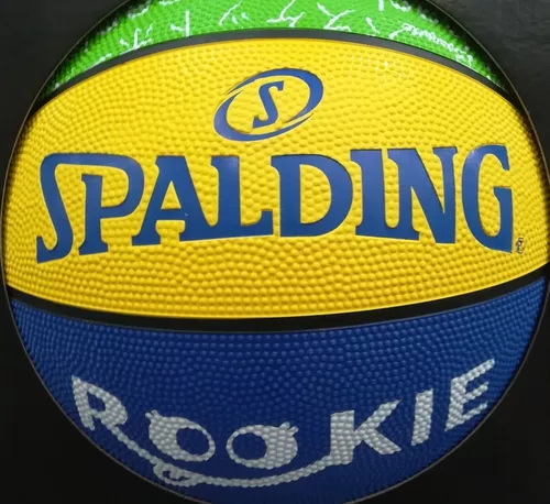 Bola basquete spalding rookie gear infantil verde azul amarelo e vermelho