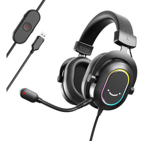 Audifono Tipo Diadema Para Gaming H6 Fifine Soundtrack Color Negro Color de la luz RGB