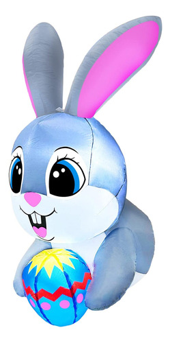 Conejo Inflable De Pascua Con Luces Led Para Exteriores,