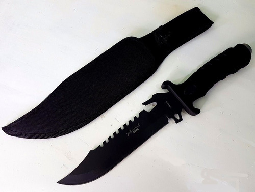 Cuchillo Campismo Militar Táctico Rambo Pavonado Acero Inox