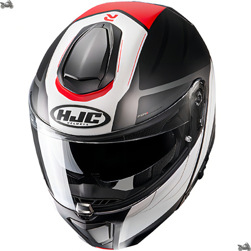 Capacete Moto Hjc Rpha 90s Robocop Com Óculos Solar Cor Preto/Cinza/Branco/Vermelho Tamanho do capacete 61