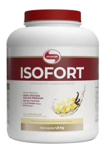 Suplemento em pó Vitafor  Isofort proteínas Isofort sabor  baunilha em pote de 1.8kg