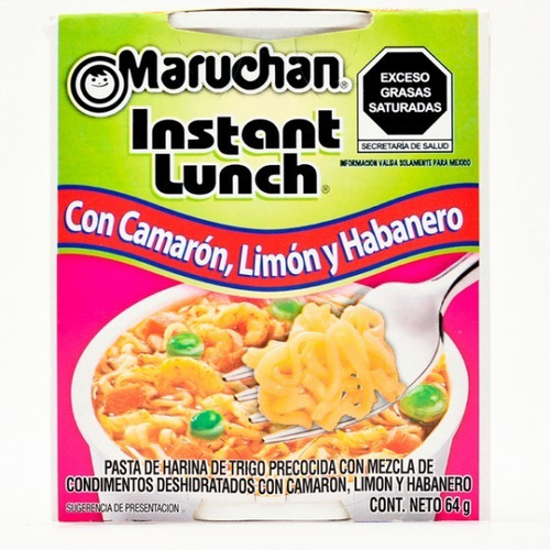 Pack 12 Sopas Maruchan Camarón Con Limon Y Chile Habanero De