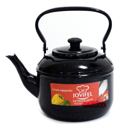 Pava Enlozada Vitrificada Línea Cobalto Jovifel - 1,7 Lts Color Negro