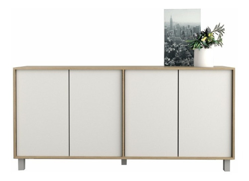 Mueble Bahiut Vajillero 4 Puertas Sistema Push 180 Cm Living