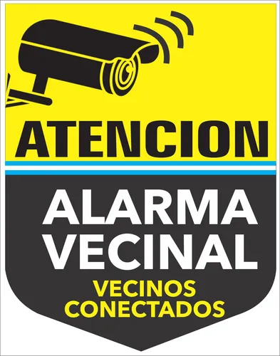 4 Carteles Chapa Alarma Vecinal 22x28 Cm Señaletica