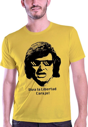 Remera Milei - Viva La Libertad Milei Con Lentes - 