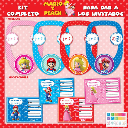 Mario Bros Y Peach Kit Imprimible Personalizado Candy Bar