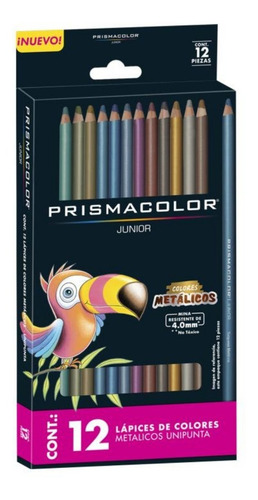 Lápices De Colores Metalicos Prismacolor Junior 12 Piezas
