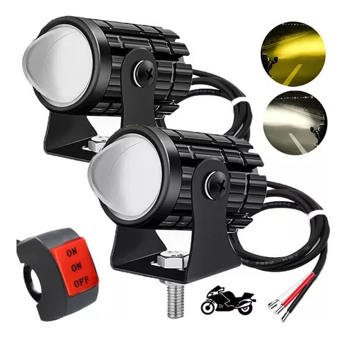 Faros Led Impermeables De Color Doble Para Auto, Motocicleta