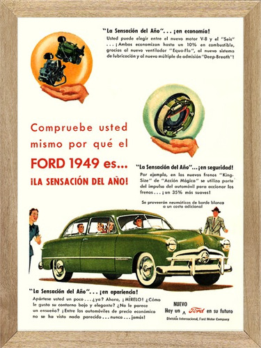 Ford Sedan 1949, Cuadro, Poster, Publicidad       L236