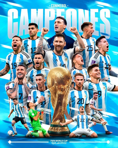 Vinilos Decorativos  Argentina Campeon 2022 Qatar Messi