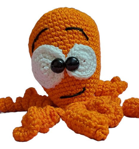 Pulpo Amigurumi Hipoalergénico De Apego Artesanal En Caja 