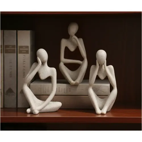 Escultura Decoração Trio Estátua Enfeite Casa Aparador Sala — R$ 139,00 em Mercado Livre