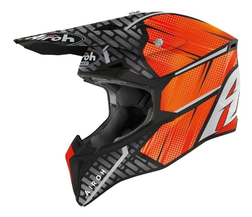 Imagen 1 de 3 de Casco Airoh Wraap Idol Naranja Motocross