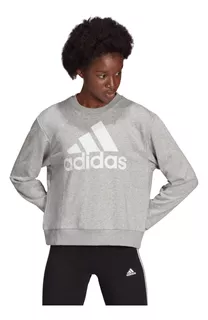 Sudadera adidas Essentials Logo Mujer Gris