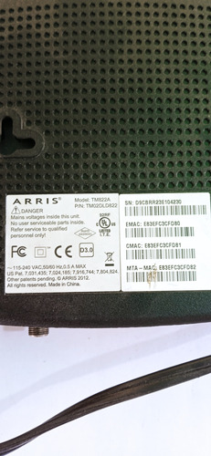Router Arris Para Inter Coaxial (Usado)