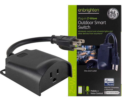 Ge Enbrighten Z-wave Plus Smart Outdoor Switch  1-outlet Plu