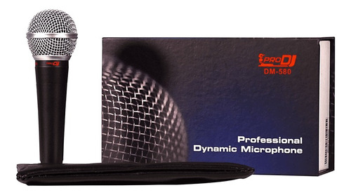 Microfono Dinamico Pro Dj Dm580 Con Cable 5 Mtr