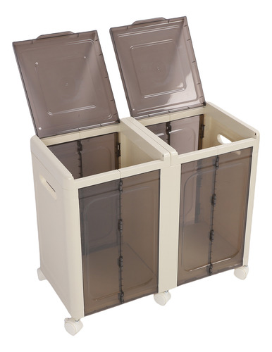 Contenedor De Almacenamiento Apilable Con Ruedas Plegables D