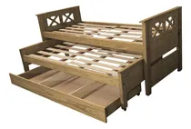 Comprar Cama Doble Nido Carro + Cajon 1 Plaza Madera Pino Individual Color Roble
