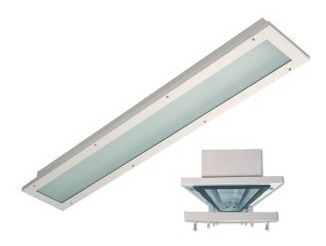 Embutido Hermetico Fluorescente 2 X 36w Con Louver Y Vidrio